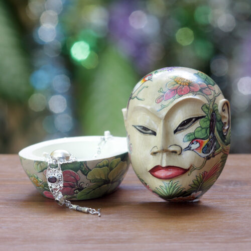 Artisan Crafted Hindu Theme Decorative Box from Bali, 'Portrait of Sugriwa' Artisan Crafted Hindu Theme Decorative Box from Bali, 'Portrait of Sugriwa'