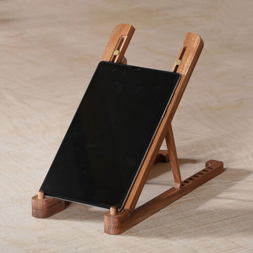 Eco-Friendly Repurposed Beechwood Foldable Tablet Stand, 'Practical Minimalism' Eco-Friendly Repurposed Beechwood Foldable Tablet Stand, 'Practical Minimalism'