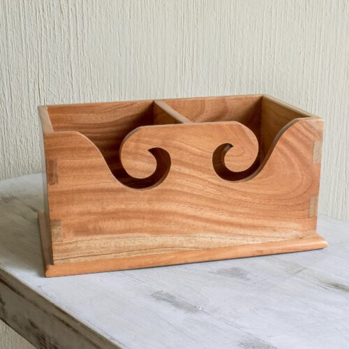 Hand Carved Wood Yarn Caddy or Home Organizer, 'Stitch in Time' Hand Carved Wood Yarn Caddy or Home Organizer, 'Stitch in Time'