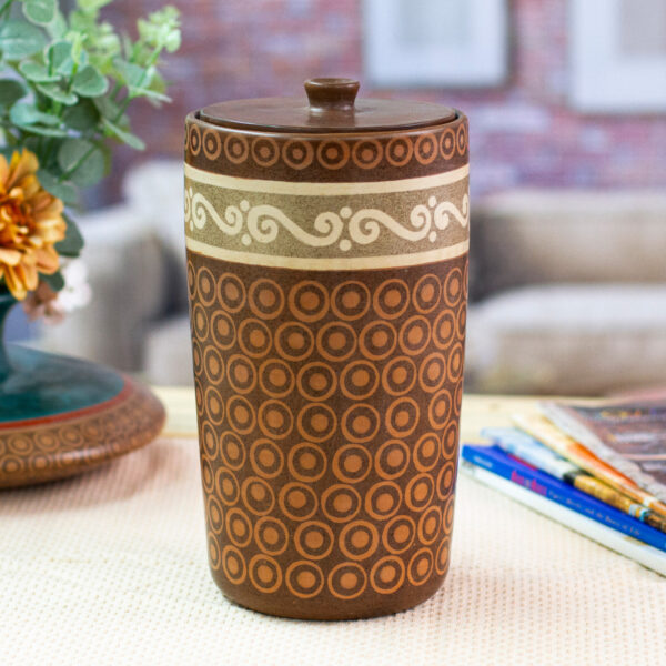 Hand Crafted Ceramic Decorative Jar from Mexico, 'Waves' Hand Crafted Ceramic Decorative Jar from Mexico, 'Waves'