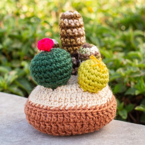 Hand-crocheted Amigurumi Cactus Accent From Mexico, 'Succulent Garden'