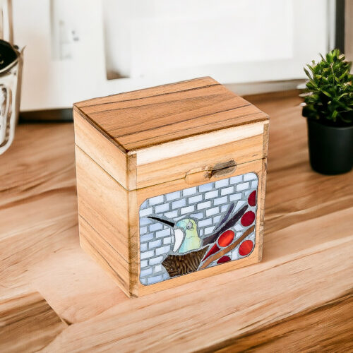 Handcrafted Hummingbird Mosaic Decorative Box in Bright Hues, 'Harmonious Secrets' Handcrafted Hummingbird Mosaic Decorative Box in Bright Hues, 'Harmonious Secrets'