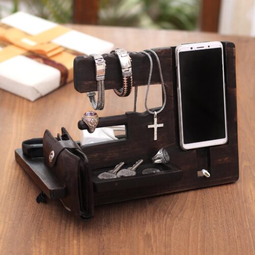 Handcrafted Rustic Wood Organizer from Bali, 'Singaraja Brown' Handcrafted Rustic Wood Organizer from Bali, 'Singaraja Brown'