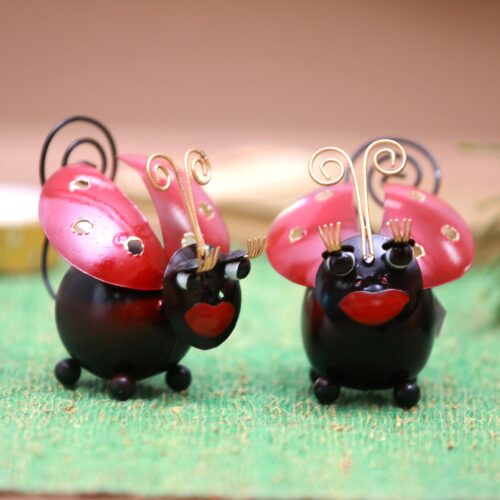 Handcrafted Steel Lady Bug Decorative Accents (Pair), 'Lady Bug Duo' Handcrafted Steel Lady Bug Decorative Accents (Pair), 'Lady Bug Duo'