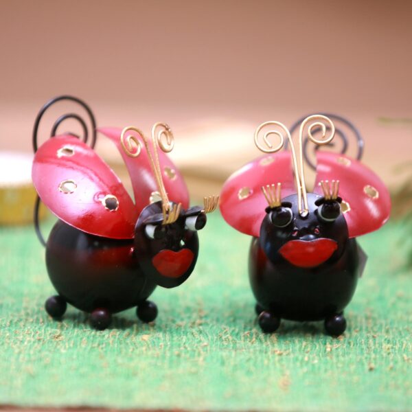 Handcrafted Steel Lady Bug Decorative Accents (Pair), 'Lady Bug Duo' Handcrafted Steel Lady Bug Decorative Accents (Pair), 'Lady Bug Duo'