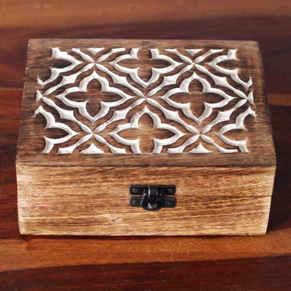 Handmade Jaali-Inspired Floral Mango Wood Decorative Box, 'Floral Vitrine' Handmade Jaali-Inspired Floral Mango Wood Decorative Box, 'Floral Vitrine'