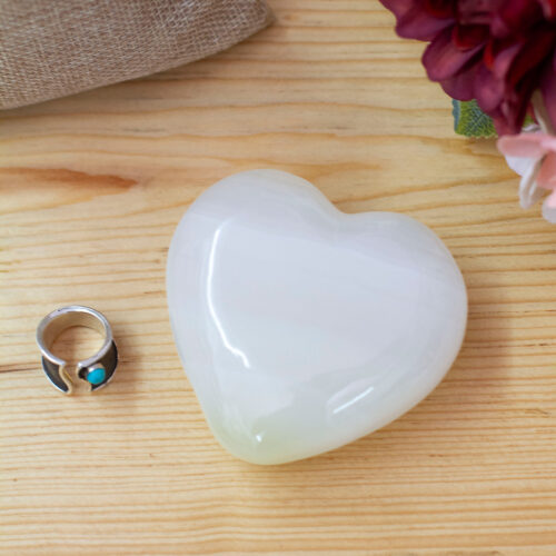 Heart-Shaped White Onyx Home Accent Hand-Carved in Mexico, 'Take my Heart' Heart-Shaped White Onyx Home Accent Hand-Carved in Mexico, 'Take my Heart'