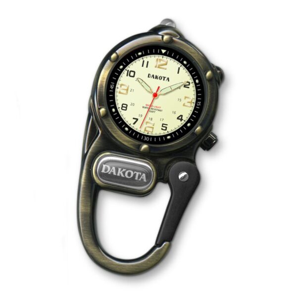 Metal Carabiner Clip Watch, 'Time Out in Bronze' Metal Carabiner Clip Watch, 'Time Out in Bronze'