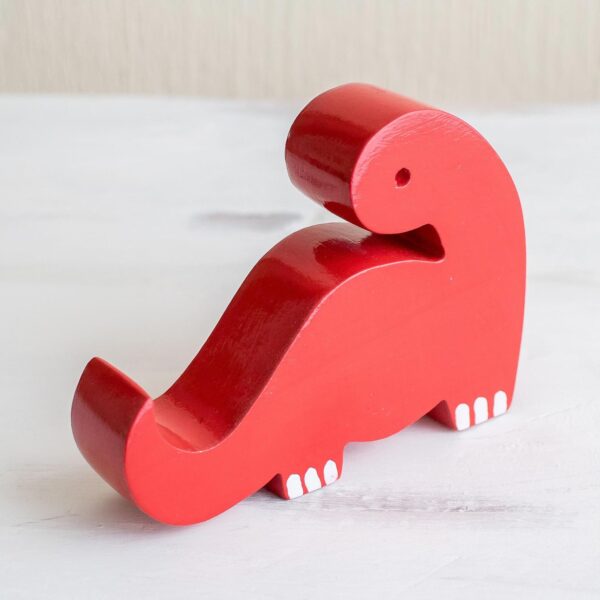 Red Dinosaur Shaped Phone Holder, 'Dino in Red' Red Dinosaur Shaped Phone Holder, 'Dino in Red'