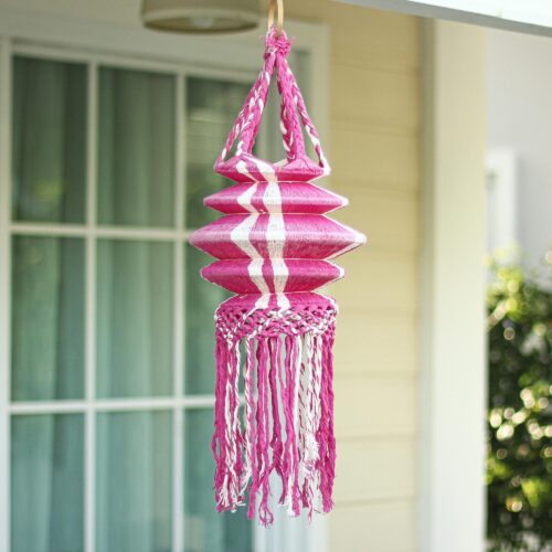 Thai Cotton Hanging Accessory, 'Fuchsia Awe'