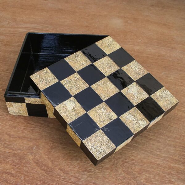 Wood Mosaic Decorative Box from Thailand, 'Mosaic Chess' Wood Mosaic Decorative Box from Thailand, 'Mosaic Chess'