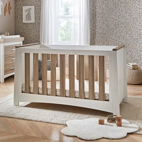 CuddleCo Ada Cot Bed, White Ash