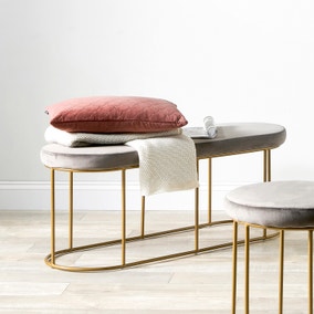 Nino 2 Seater Velvet Bench Nino 2 Seater Velvet Bench