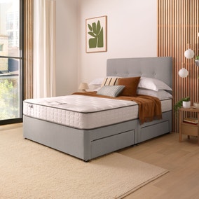 Silentnight Divan Bed With Francisco Fabric Headboard and 800 Pocket Sprung Mattress Silentnight Divan Bed With Francisco Fabric Headboard and 800 Pocket Sprung Mattress