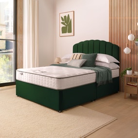 Silentnight Divan Bed With Velvet Merlin Headboard and 800 Pocket Sprung Mattress Silentnight Divan Bed With Velvet Merlin Headboard and 800 Pocket Sprung Mattress
