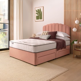 Silentnight Divan Bed With Velvet Merlin Headboard and 800 Pocket Sprung Mattress Silentnight Divan Bed With Velvet Merlin Headboard and 800 Pocket Sprung Mattress