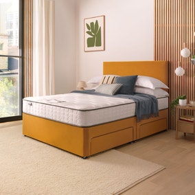 Silentnight Divan Bed With Velvet Paris Headboard and 800 Pocket Sprung Mattress Silentnight Divan Bed With Velvet Paris Headboard and 800 Pocket Sprung Mattress